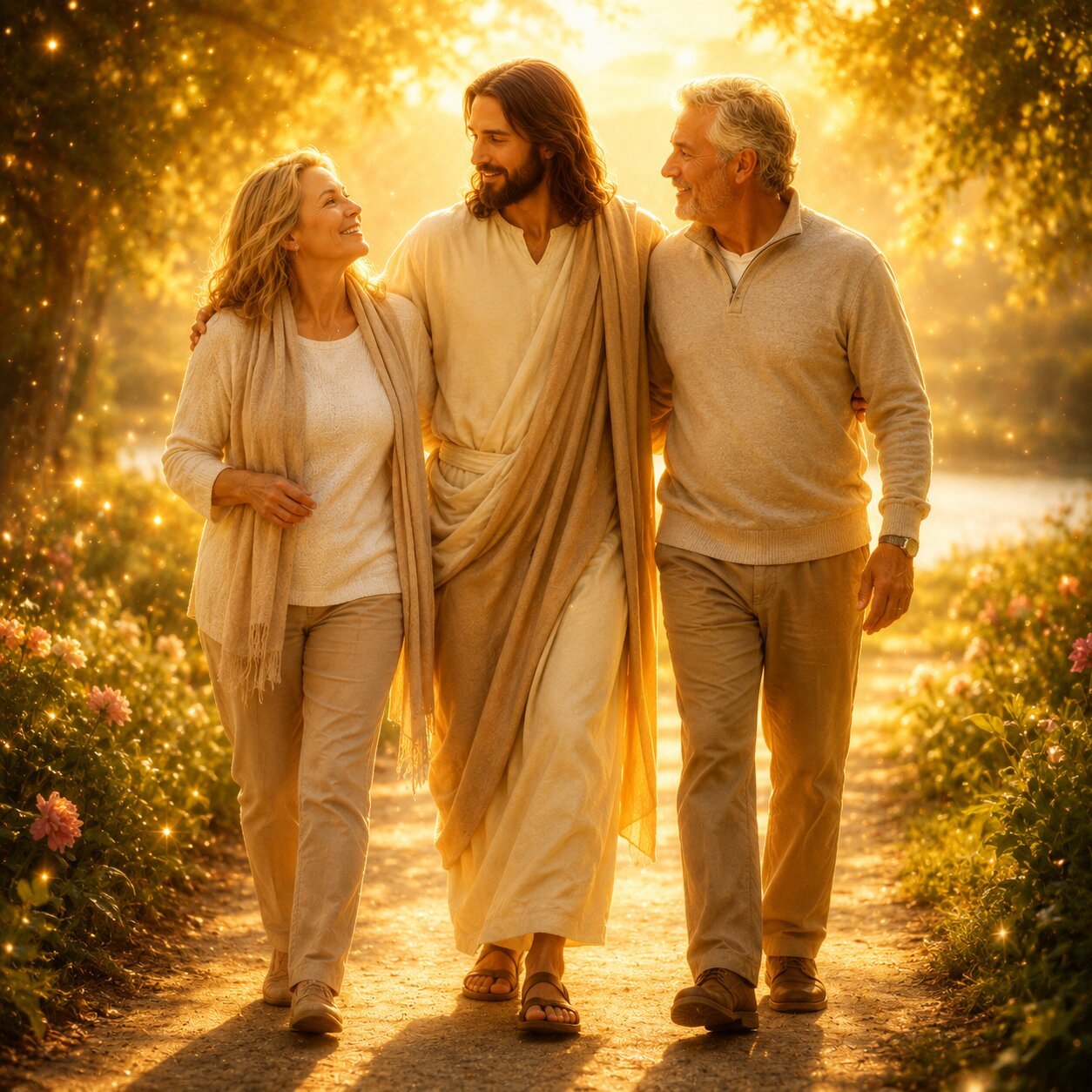 Jesus Walking with Believers